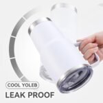 30 oz Tumbler with Handle and Lid, Stainless Steel Tumblers Bulk Double Wall Vacuum Insulated Travel Mug Leak Proof Cup Keep Drinks Cold and Hot White, 4 Pack - Image 3