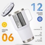 30 oz Tumbler with Handle and Lid, Stainless Steel Tumblers Bulk Double Wall Vacuum Insulated Travel Mug Leak Proof Cup Keep Drinks Cold and Hot White, 4 Pack - Image 6