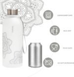 bzyoo 32 OZ 1 Liter Time Marker Water Bottle Frosted Durable Plastic With Strap - Reusable Clear Bottle With Times To Drink Time Markings For Daily Hydration Intake BPA Free (Silver) - Image 6