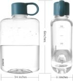 Portable Flat Water Bottle, BPA Free Tritan Plastic Travel Water Bottle for Camping, Fitness, Outdoor Sports, Fits Purse and Pocket (Blue, 12.2 oz) - Image 3