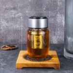 Portable Tea Infuser Bottle, 350ml/12oz Travel Glass Water Bottle Tea Cup with Infuser for Loose Leaf Tea - Image 3