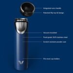 Super Maxi Stainless Steel Water Bottle 36oz - Double wall vacuum insulated | Integrated carry handle | leak proof flip top lid | Lightweight & stylish - Blue - Image 4