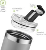 SIPX™ 18 oz Slim Insulated Tumbler with Lid & Straw – Vacuum Insulated Stainless Steel, Leakproof, Cupholder Friendly – Perfect for Iced Coffee, Water & Travel – Lava Grey - Image 6