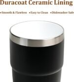 Zenbo 8 oz Stackable Espresso/Coffee Cups with Magnetic Lid, Ceramic-Lined 18/8 Stainless Steel Mini Tumblers, Double-Wall Vacuum Insulated & Dishwasher Safe for Travel & Office (Hot Pink-2 Pack) - Image 5