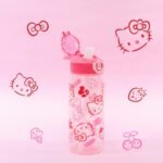 Zak Designs Sanrio Sage Water Bottle For School or Travel, 25oz Durable Plastic Water Bottle With Straw, Handle, and Leak-Proof, Pop-Up Spout Cover (Hello Kitty) - Image 3