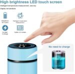Smart Water Bottle Stainless Steel Vacuum Flask,Travel Mug with Smart LCD Touch Screen, Keep Hot Or Cold, Car Portable Travel Tea Coffee Vacuum Thermo Cup,Insulated Water Bottle (Light Blue) - Image 4
