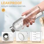 Glass Water Bottles with Lids 25 oz, Clear Glass Juice Bottles With Stainless Steel Cap, Reusable Drinking Bottle for Juicing, Refrigerator,100% Leak Proof, BPA Free, Set of 4 - Image 3