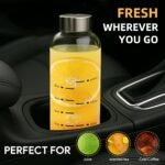 Glass Water Bottles with Lids 25 oz, Clear Glass Juice Bottles With Stainless Steel Cap, Reusable Drinking Bottle for Juicing, Refrigerator,100% Leak Proof, BPA Free, Set of 4 - Image 4