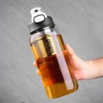 Glass Tea Infuser Bottle 33oz - Gass Tea Tumbler with Infuser, Borosilicate Glass Water Bottle with Straw,Sleeve,Lock Lid and Handle, Travel Tea Bottles for Workout Gym - Image 3