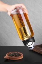 Glass Tea Infuser Bottle 33oz - Gass Tea Tumbler with Infuser, Borosilicate Glass Water Bottle with Straw,Sleeve,Lock Lid and Handle, Travel Tea Bottles for Workout Gym - Image 6