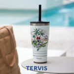 Tervis Traveler Florida Fun Map Triple Walled Insulated Tumbler Travel Cup Keeps Drinks Cold & Hot, 30oz with Straw Lid, Stainless Steel - Image 7