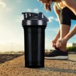 Personalized Fitness Shake Cup 18oz Custom Sports Water Bottles with Photo Name Text Image Customized Outdoor Sport Cups for School Home Office Travel Gym, BlackV - Image 9