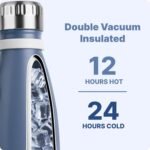 VINUR 9 oz Small Water Bottle for Kids-Stainless Steel Vacuum Insulated Water Bottle for School-Cola Shape Leak Proof Flask with Carry Rope, Royal Blue - Image 3