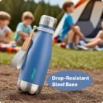 VINUR 9 oz Small Water Bottle for Kids-Stainless Steel Vacuum Insulated Water Bottle for School-Cola Shape Leak Proof Flask with Carry Rope, Royal Blue - Image 4