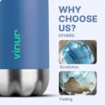 VINUR 9 oz Small Water Bottle for Kids-Stainless Steel Vacuum Insulated Water Bottle for School-Cola Shape Leak Proof Flask with Carry Rope, Royal Blue - Image 8