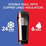 Mighty Mug | The Untippable Mug | Grips When Hit, Lifts for Sips | Insulated Stainless Steel Tumbler | Cupholder Friendly | Gifts for Women Men All | Leakproof | 6 Hour Hot / 24 Cold | 16oz | RoseGold - Image 4