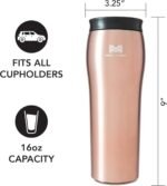Mighty Mug | The Untippable Mug | Grips When Hit, Lifts for Sips | Insulated Stainless Steel Tumbler | Cupholder Friendly | Gifts for Women Men All | Leakproof | 6 Hour Hot / 24 Cold | 16oz | RoseGold - Image 7