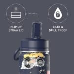 Hydrapeak Mini 14oz Fun Sticker Print Water Bottle with Straw Lid, Stainless Steel Double Wall Insulated Water Bottle, Leak-Proof and Spill-Proof Water Bottle, Monster Truck-Navy - Image 4