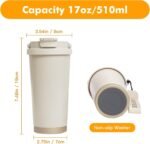 2 Pack 17oz Insulated Coffee Mug, Leakproof Travel Coffee Tumblers With Strap, Vacuum-Insulated Stainless Steel Reusable Coffee Cup for Hot & Cold Drinks - Image 3
