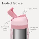 Checkered Floral Insulated Stainless Steel Water Bottle with Straw for Sports and Travel, 32oz, Gifts for Women Girls Friends Teens Birthday Christmas - Image 3