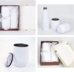 Sublimation Insulated Wine Tumbler and Bottle Gift Set Stainless Steel Wine Tumblers12 oz 2 Pcs and 1pcs 17 oz Insulated Wine Bottle Cups with Lids and Straws Set - Image 4