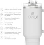 Cirkul Light Gray All-Day StrawSip™ Tumbler - 40oz Gray Stainless Steel Tumbler, Flavor Cartridges Not Included - Image 4