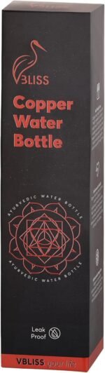 VBLISS 100% Pure Copper Water Bottle – 32 oz Leak-Proof, Ayurvedic Health Benefits, Eco-Friendly, BPA-Free Copper Drinkware for Travel, Sports, and Everyday Use - Image 5