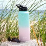 Goodful Double Wall Vacuum Sealed, Insulated Water Bottle with Two Interchangeable Lids, Sipping or Chugging Lids, Leak-Proof, Wide Mouth for Drinking and Cleaning, 40 Oz, Ombre Pink/Blue - Image 7