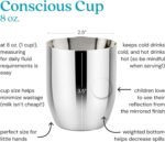 Ahimsa Stainless Steel Kids Cup, Pediatrician Designed, Premium Polished Toddler Cups for Open Cup Training, 8oz, 100% BPA Free & Dishwasher Safe, Single Classic Silver - Image 3