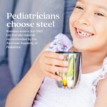 Ahimsa Stainless Steel Kids Cup, Pediatrician Designed, Premium Polished Toddler Cups for Open Cup Training, 8oz, 100% BPA Free & Dishwasher Safe, Single Classic Silver - Image 4
