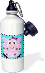 3dRose Speckled pig design-Sports Water Bottle, 21oz , Multicolored - Image 3