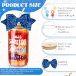 Hushee Class of 2026 Senior Night Gifts 16 oz Glass Water Bottle with Lids Straws Glitter Bow Straw Topper Senior 2026 Tumbler Graduation Gift for Her Women Team Coach Player(Blue) - Image 4