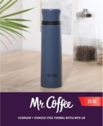 Mr. Coffee Silverleaf 23 oz Stainless Steel Thermal Bottle – Double Wall Vacuum Insulated Travel Mug with Leak-Proof Lid, Blue – Hot & Cold Beverage Flask for Work, Commute, or Camping - Image 3