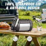 64 oz Stainless Steel Water Bottle for Camping: 2-in-1 Straw Spout Lid, Dual Handle, Leakproof, Keep Cold 48H, Half Gallon Insulated Water Jug for Outdoors, Fitness, Journey, Fishing, Work (Steel) - Image 4