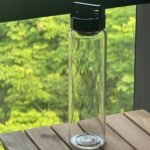 32 oz Clear Glass Water Bottle | Cold Brew Fruit Infuser Water Bottle (Black Lid) - Image 3