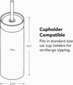 MiiR Sipper Straw Insulated Water Bottle, Thermo 3D Vacuum Technology, One-handed sipping, 16oz - Image 4