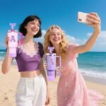 MOTEERLLU 6pcs Purple Stanley Cup Accessories Set,Bow Straw Cover for Stanley Cup 30oz 40oz, Including Straw Topper,Spill Proof Stopper,Sparkly Silicone Boot Set,Handle Charm,Initials Sticker (M) - Image 3