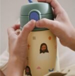 Be A Heart – Jesus Water Bottle for Kids | 13.5oz Stainless Steel, Double-Walled & Leakproof | Faith-Based Hydration with Slim Silicone Straw, BPA-Free - Image 5