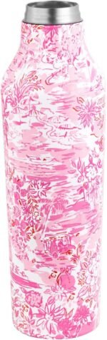 Lilly Pulitzer Stainless Steel Water Bottle, 18 Oz Metal Water Bottle, Pink Double Wall Insulated Tumbler with Lid, Seaside Scene - Image 3