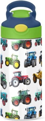 Stainless Steel Water Bottle for kids- 12 Ounce Stainless Steel Vacuum Insulated Water Bottle for Kids children,Double Wall Vacuum Insulated Bottles (Tractor-1) - Image 3