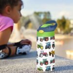 Stainless Steel Water Bottle for kids- 12 Ounce Stainless Steel Vacuum Insulated Water Bottle for Kids children,Double Wall Vacuum Insulated Bottles (Tractor-1) - Image 4