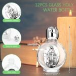12 Pcs Glass Holy Water Bottles 0.5 Fl oz Embossed Glass Travel Empty Bottles Girls Little Bottle Church Decorations for Home Wedding, Portable Party Favors (Silver,Divine Mercy) - Image 4