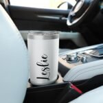 Leslie Personalized Name Travel Mug Stainless Steel Insulated Tumbler - Image 5