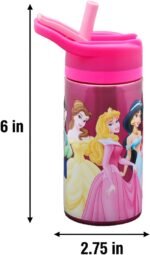 Disney Princess Stainless Steel Water Bottle for Girls - Bundle with 14 Oz Reusable Canteen for Home, School, Plus More Princess Water Bottle - Image 4