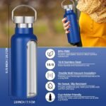 17oz Stainless Steel Water Bottle,Leak-Proof Sweat-Proof Travel Flask,Double Wall Vacuum,Portable Insulated Cup,Reuseble Metal Bottle for School Sports Hikers Kids,Navy(8Packs) - Image 4
