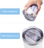 20oz with Straws Lids,Insulated Cup Reusable Stainless Steel Travel Tumbler,Cupholder Friendly,Gifts for Women Her Mom Wife Female Sister Coworkers (Skull Flag) - Image 5