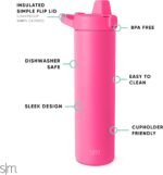 Simple Modern Filtered Water Bottle | Insulated Stainless-Steel Carbon Filter Travel Water Bottles | Reusable for Clean Drinking Water On The Go | 24oz, Raspberry Vibes - Image 3