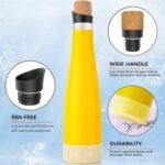 koodee Wine Bottle - 32 oz Insulated Stainless Steel Wine Bottle with Double Wall Vacuum Sealed Lids,for Wine Lovers Keeps Wine Cold for 24 Hours and Hot for 12 Hours (Yellow,1000ml) - Image 4