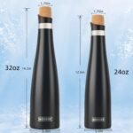 koodee Wine Bottle - 32 oz Insulated Stainless Steel Wine Bottle with Double Wall Vacuum Sealed Lids,for Wine Lovers Keeps Wine Cold for 24 Hours and Hot for 12 Hours (Yellow,1000ml) - Image 6