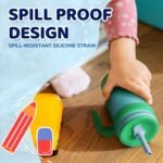 Tronco 14 oz Kids Insulated Tumbler with Handle & Spill Resistant Flexible Straw, BPA-Free Stainless Steel Toddler Cups with Lids, Splash-Proof Kid Drinking Cup Travel Mugs, Easy to Clean - Image 4